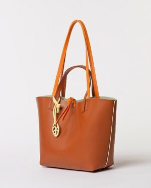 Bolso reversible verde-camel - Imagen 3