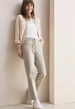 Pantalón rayas beige - Imagen 2