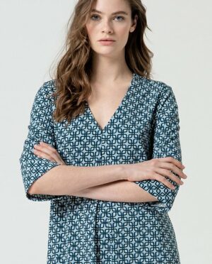 Vestido estampado azul - Imagen 2