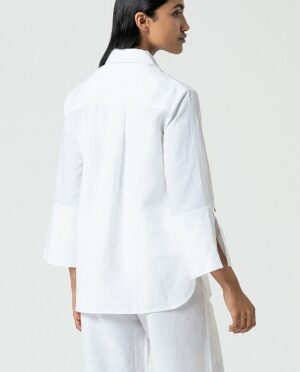 Camisa blanca lino - Imagen 3