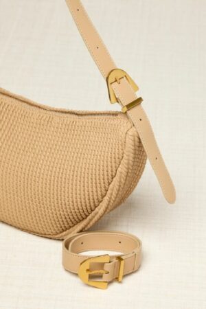 Bolso medialuna beige - Imagen 2