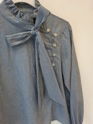 Camisa vichy marino botones - Imagen 2