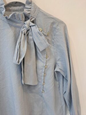 Camisa vichy azul botones - Imagen 2