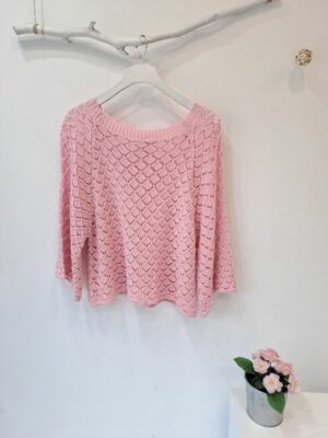 Jersey crochet rosa - Imagen 2