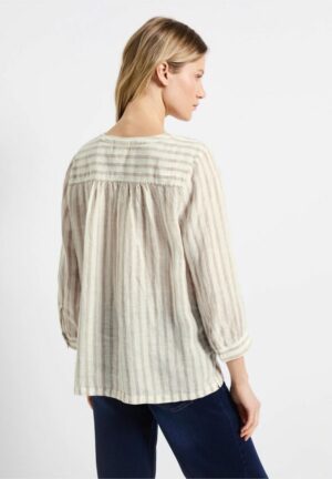 Camisa lino rayas beige - Imagen 3
