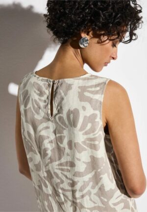 Vestido midi lino estampado - Imagen 3