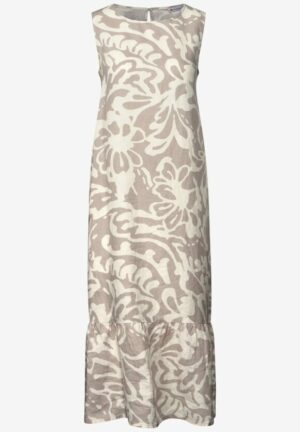 Vestido midi lino estampado - Imagen 4