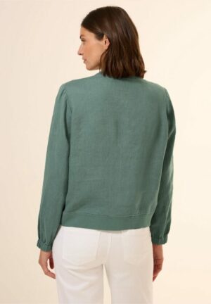 Chaqueta lino verde salvia - Imagen 3