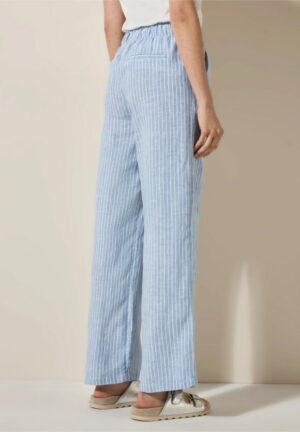 Pantalón lino rayas azul - Imagen 3