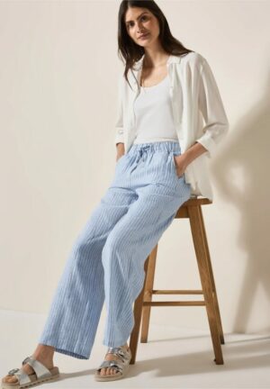 Pantalón lino rayas azul - Imagen 2