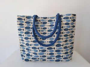 Bolsa mediana peces azul