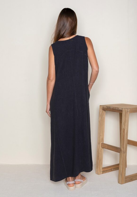 Vestido tirante pico antracita - Imagen 2