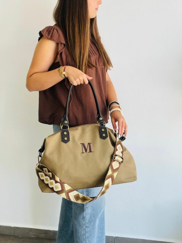 Bolso lona camel personalizado - Imagen 2