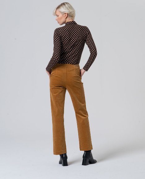 Pantalón recto pana mostaza - Imagen 3
