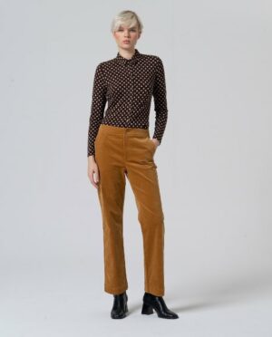 Pantalón recto pana mostaza