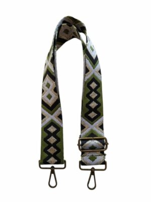 Asa bandolera 9 verde, negro y lúrex plata