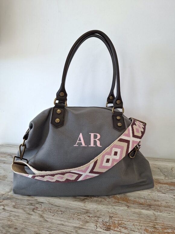 Bolso lona gris personalizado - Imagen 2