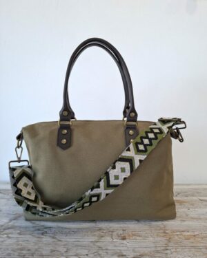 Bolso lona verde personalizado