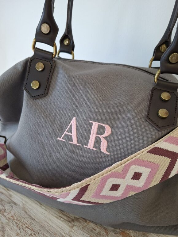 Bolso lona gris personalizado - Imagen 3