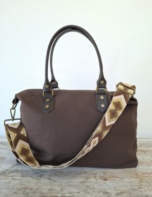 Bolso lona marrón personalizado