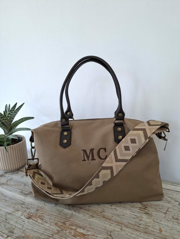 Bolso lona camel personalizado - Imagen 3