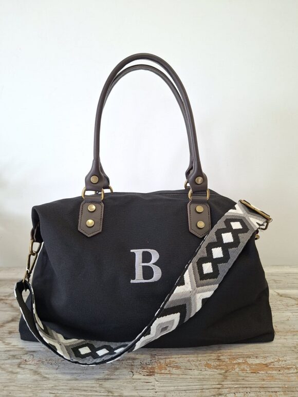 Bolso lona negro personalizado