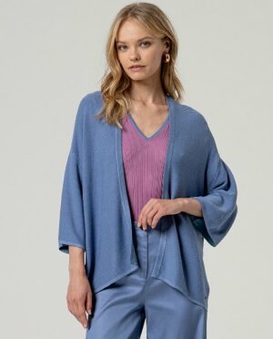 Kimono punto abierto azul