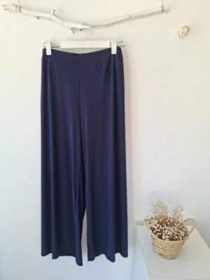 Pantalón punto de seda azul