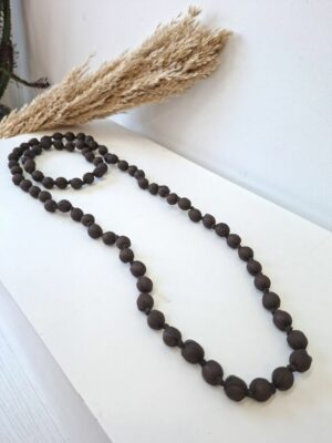 Collar largo bolas chocolate