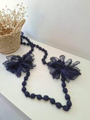 Collar largo bolas flor marino