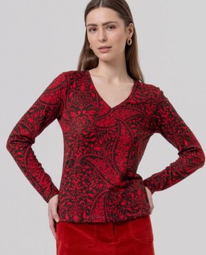 Camiseta estampada roja