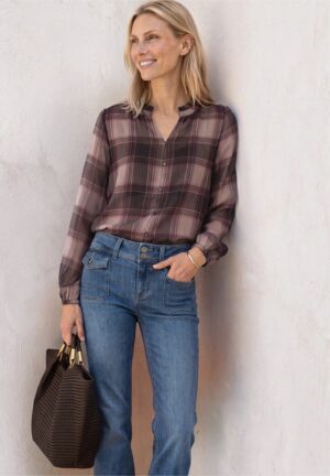 Blusa gasa cuadros
