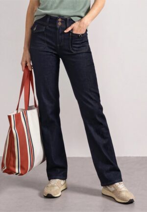 Pantalón denim recto marino