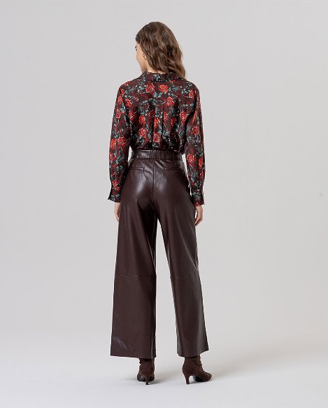 Pantalón polipiel marrón - Imagen 3