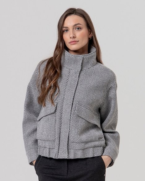 Chaqueta espiga gris