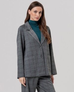 Americana cuadros gris