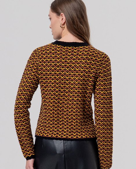 Jersey zig zag negro y mostaza - Imagen 3