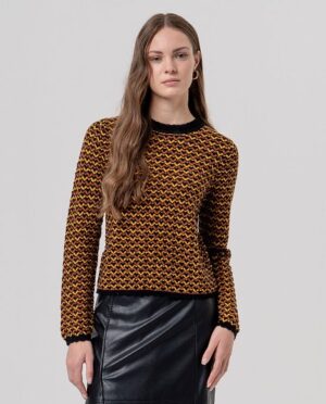 Jersey zig zag negro y mostaza