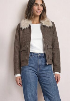 Chaqueta paño marrón pelito