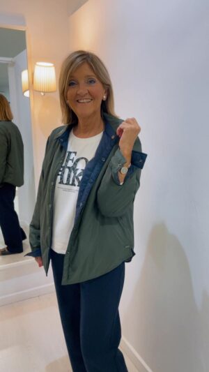 Chaqueta reversible verde y marino