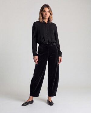 Pantalón barrel terciopelo negro