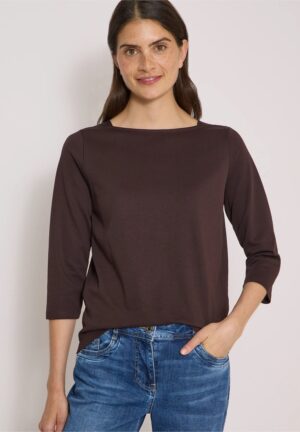 Camiseta cuello barco chocolate