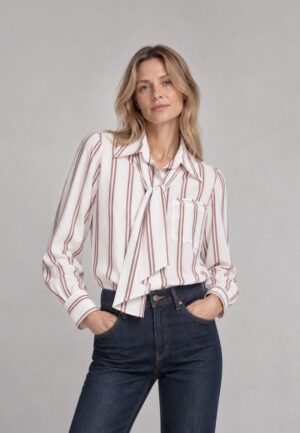 Camisa rayas lazo granate