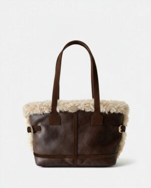Bolso shopper pelito marrón