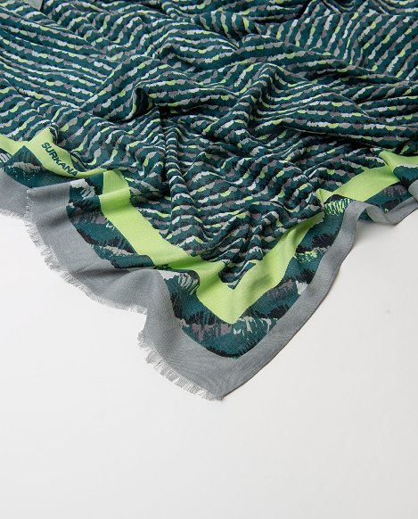 Pañuelo estampado verde con lima - Imagen 2