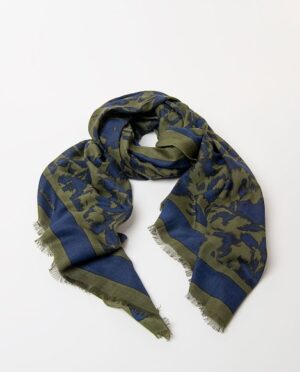 Pañuelo estampado verde y azul