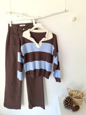 Polo rayas azul