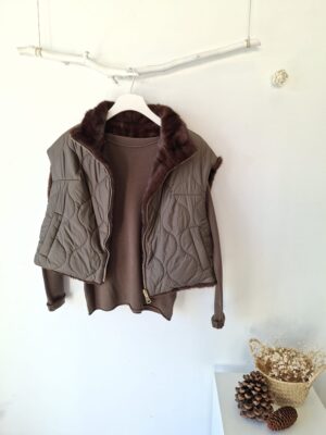 Chaleco corto reversible verde